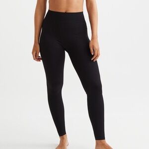 H&M Black Ribbed High-Waist Leggings
